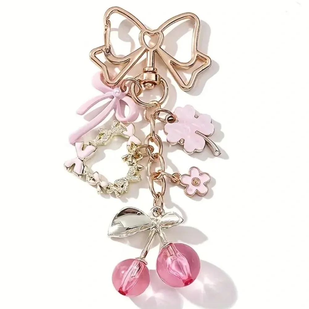 Keychain, Pink &  Gold Tone Accents, NEW